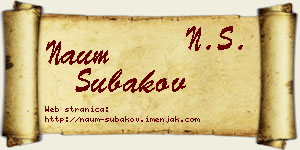 Naum Subakov vizit kartica